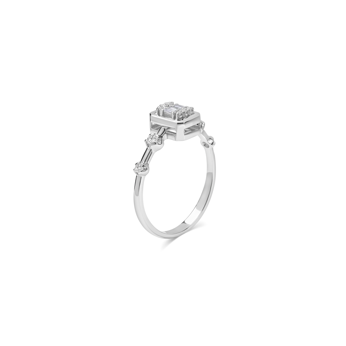Midnight Diamond Halo Ring