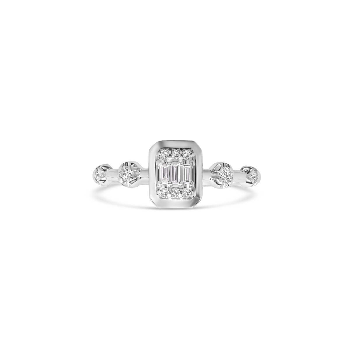 Midnight Diamond Halo Ring