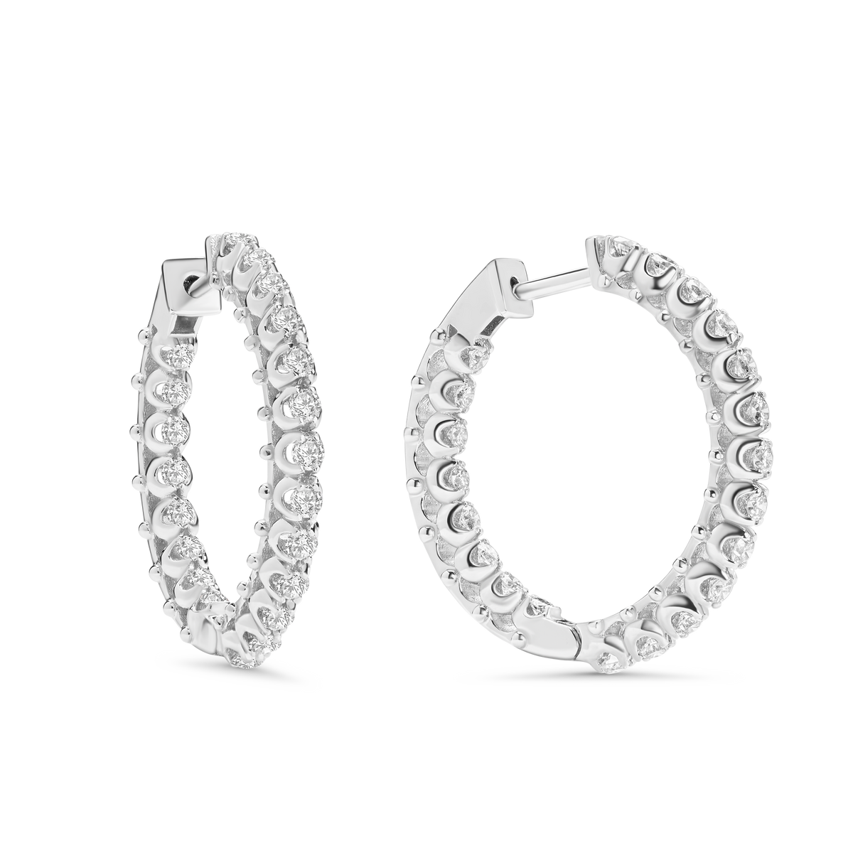 Midnight Diamond Hoops