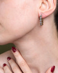 Midnight Diamond Rosette Hoops
