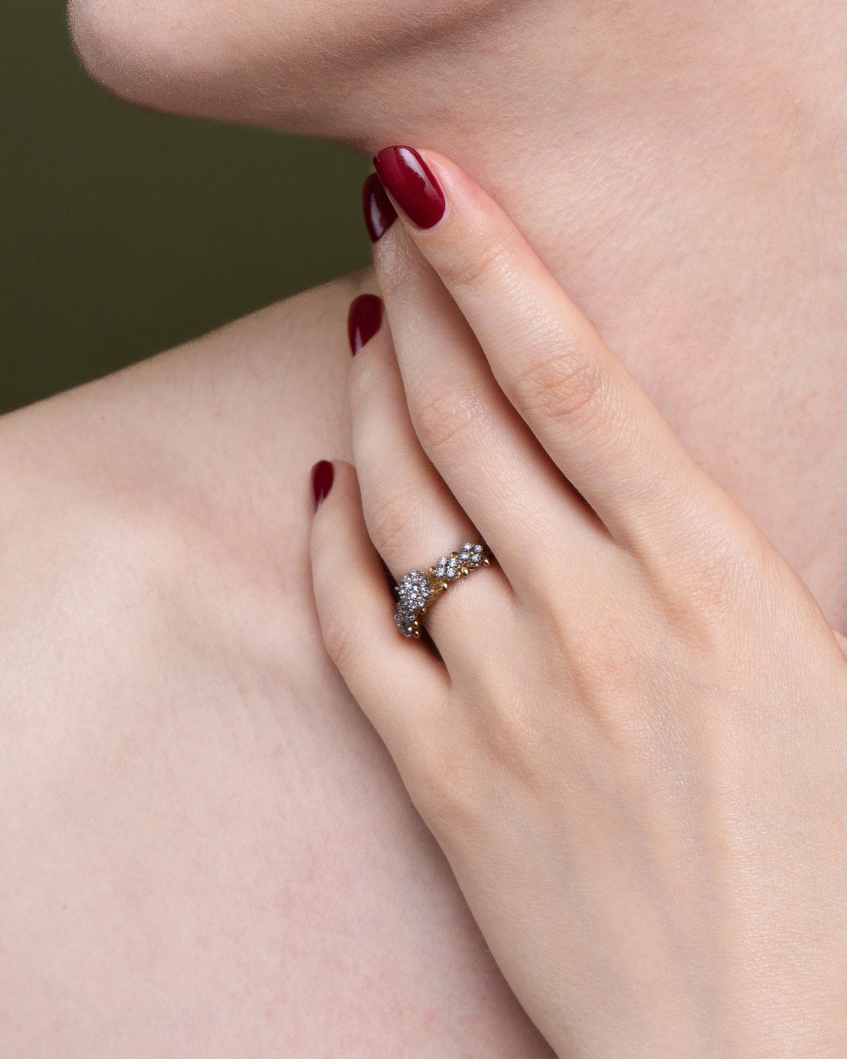 Midnight Diamond Rosette Ring
